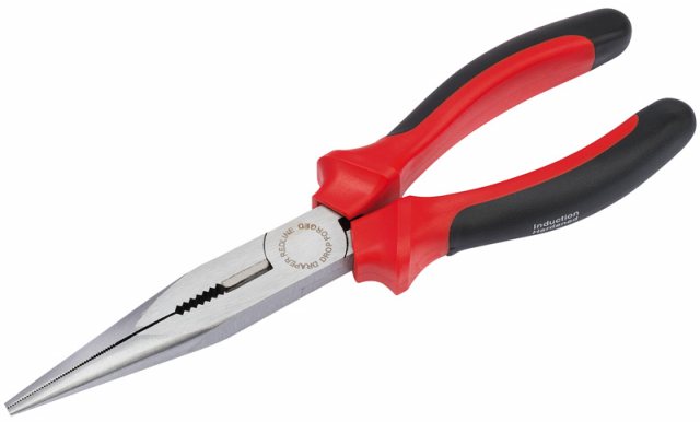 Draper Heavy Duty Long Nose Pliers with Soft Grip Handles, 200mm