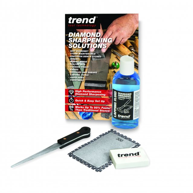 Trend Trend Stone Kit Complete - Includes Lapping Fluid, Rubber, File & Mirror Paste!
