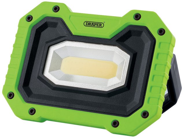 Draper COB LED Worklight, 5W, 500 Lumens, Green, 4 x AA Batteries Supplied