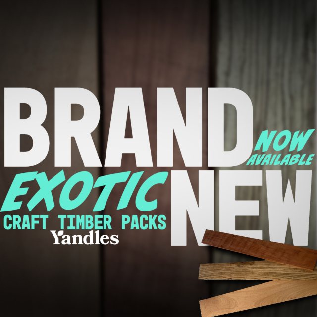 Yandles BRAND NEW! Exotic Craft Timber Pack, Inc: Zebrano, Sapele & Bubinga