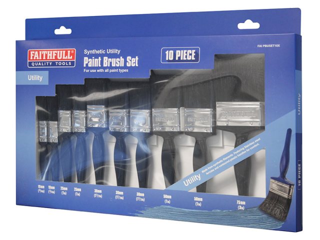 Faithfull Faithfull 10 Pack of Utility Paint Brushes