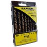Famag Brad point drill bit, HSS-G, set of 8 pcs 3-4-5-6-7-8-9-10 mm, in plastic box