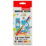 Royal Talens Bruynzeel Set of 12 Twin Point Pencils (24 Colours)