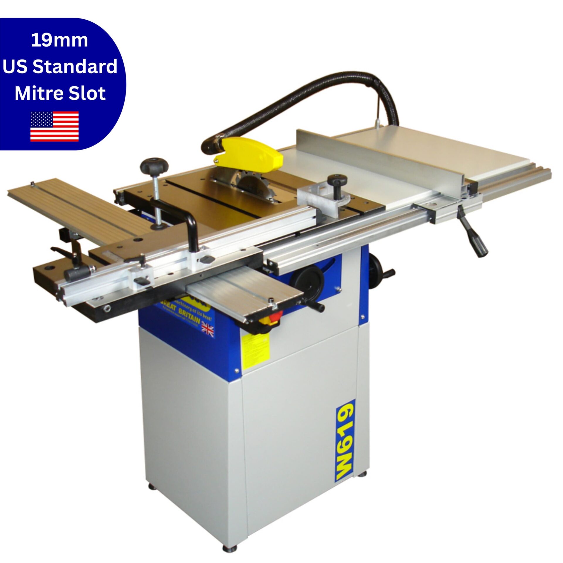 Charnwood 8" Cast Iron Table Saw with Extension Tables & Sliding Carriage - Image 2