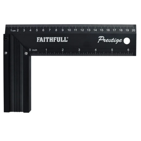 Faithfull Prestige Try Square Black Aluminium 200mm