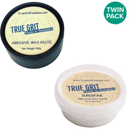 True Grit Twin Pack: Woodturners Abrasive Paste Wax Original & Superfine