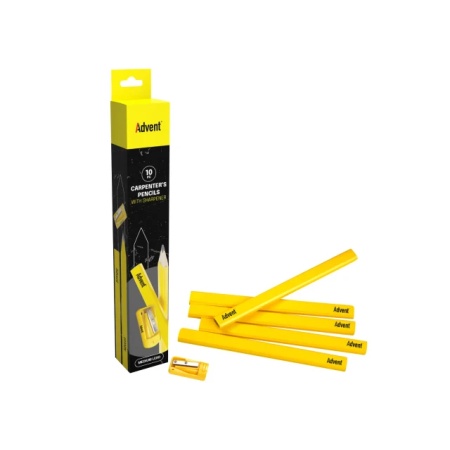 Advent Carpenter's Pencils (Tub of 10 + Sharpener)