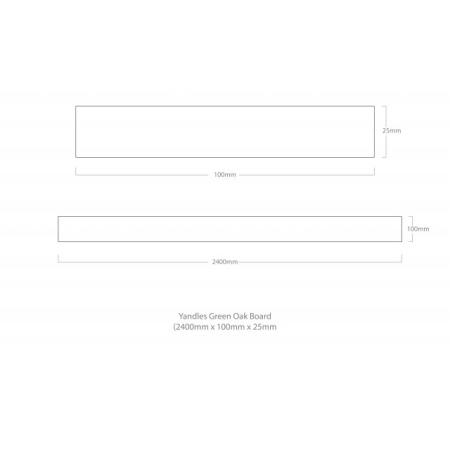 Green Oak Fascia Board 100mm x 25mm x 2.4m