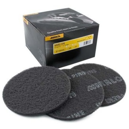 Mirka MIRLON 150mm / 6" Disc Scuff Pads Hook & Loop Very Fine / Ultra Fine Single - UF 1500G Grey