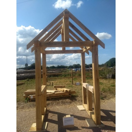 150mm Oak Post Solid Base Porch
