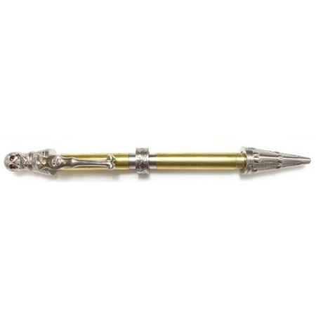 Pirate Skull Twist Pen - Antique Rose Copper