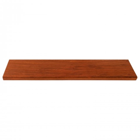 Front View of a Solid Padauk Shelf