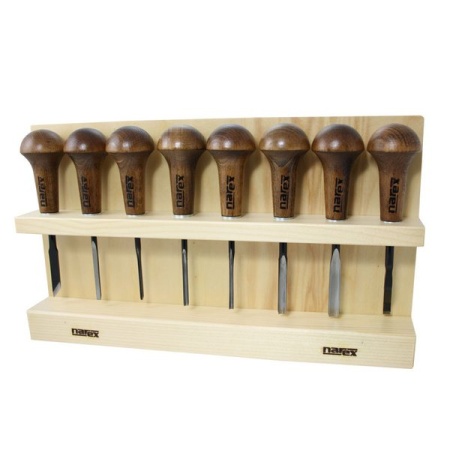 Narex Profi 8 piece palm set in wooden rack