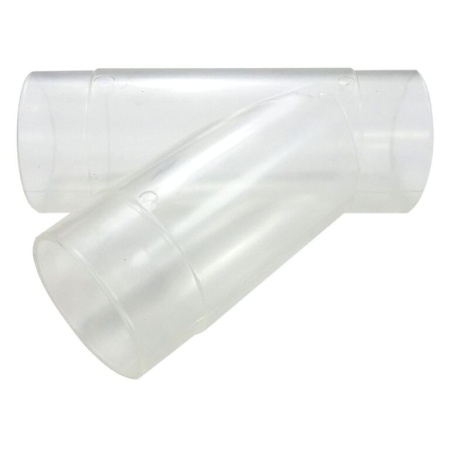Charnwood 63Y Y-Shaped Branch with 3 x 63mm (2.5″) Outlets, clear PVC