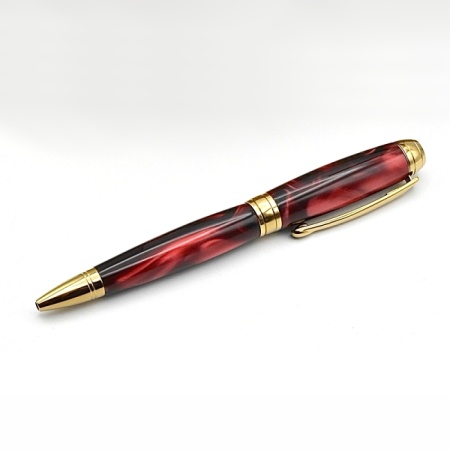 Beaufort Ink Mistral ballpoint pen kit with titanium gold fittings and brushed gold accents