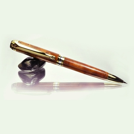 Beaufort Ink Mistral pencil kit with titanium gold fittings and brushed gold accents - 0.7mm leads