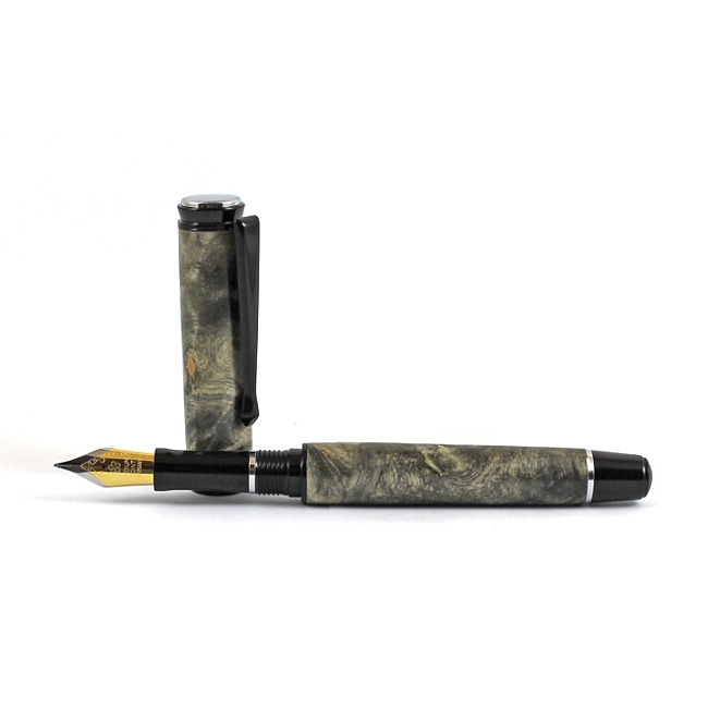 Beaufort Ink Cyclone fountain pen kit with black chrome fittings and chrome accents - Image 3