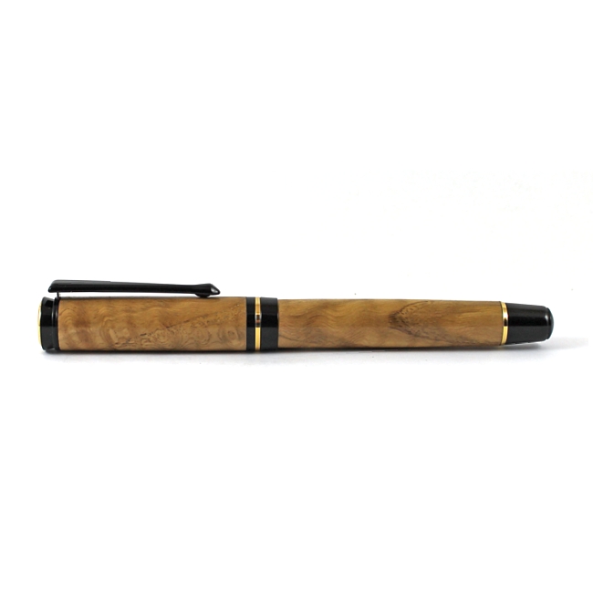 Beaufort Ink Cyclone fountain pen kit with black chrome fittings and upgrade gold accents - Image 2
