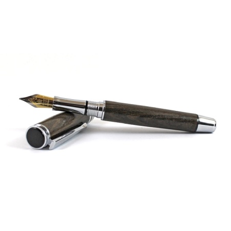 Beaufort Ink Cyclone fountain pen kit with chrome fittings and black chrome accents