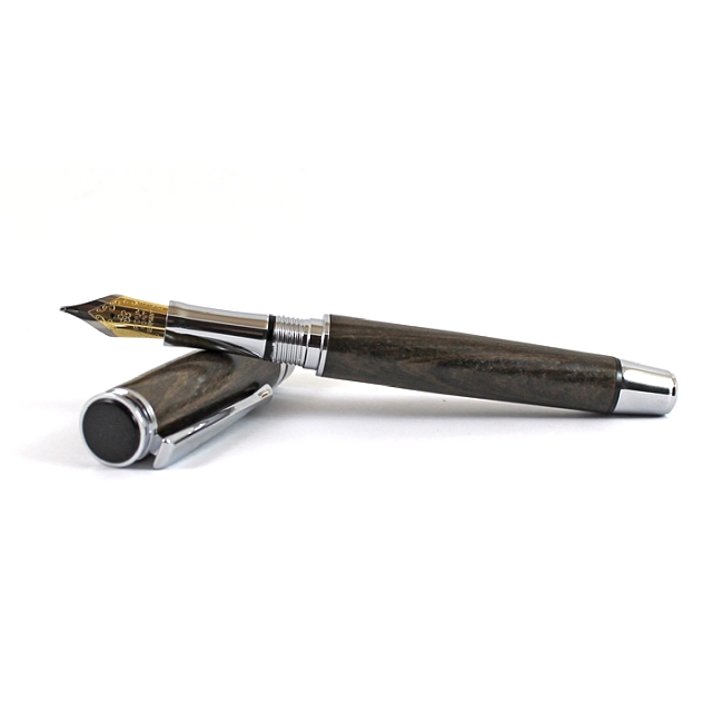 Beaufort Ink Cyclone fountain pen kit with chrome fittings and black chrome accents