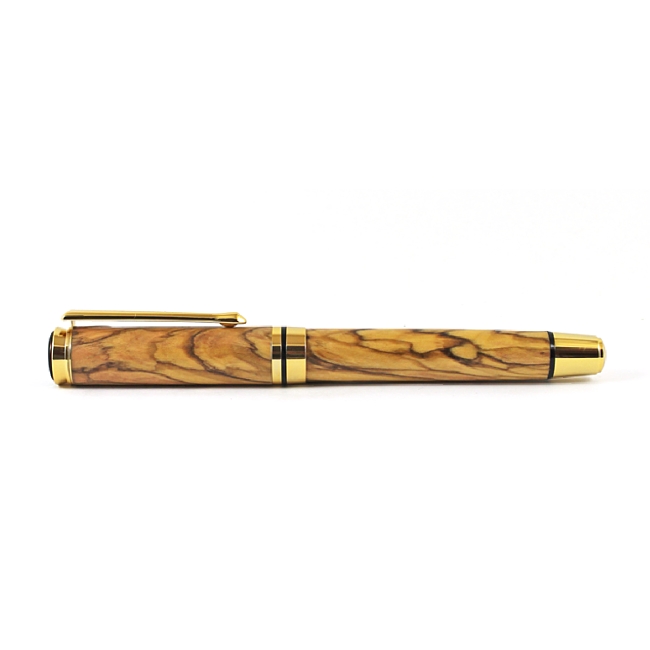 Beaufort Ink Cyclone fountain pen kit with upgrade gold fittings and black chrome accents - Image 2