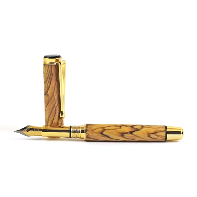 Beaufort Ink Cyclone fountain pen kit with upgrade gold fittings and black chrome accents - Image 3