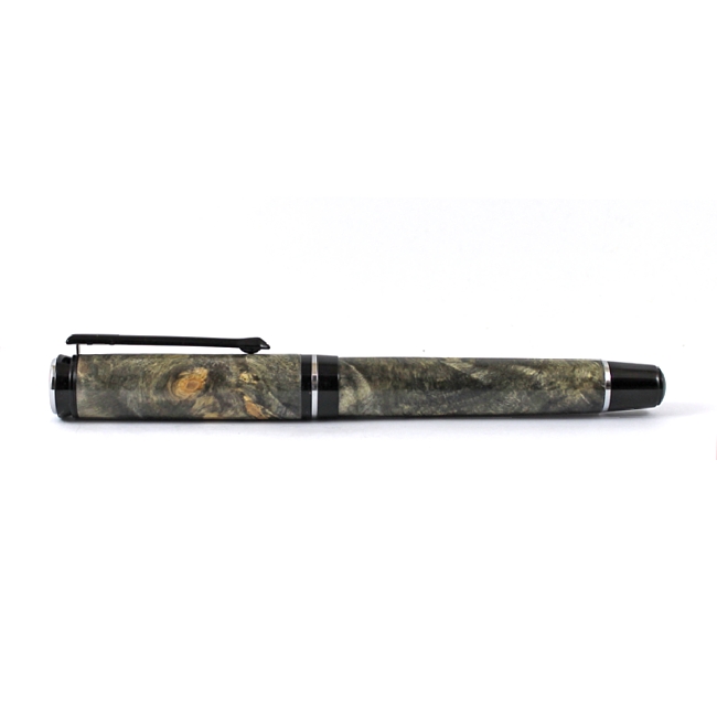 Beaufort Ink Cyclone rollerball pen kit with black chrome fittings and chrome accents - Image 2