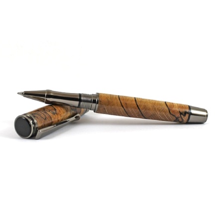 Beaufort Ink Cyclone rollerball pen kit with gunmetal fittings and black chrome accents