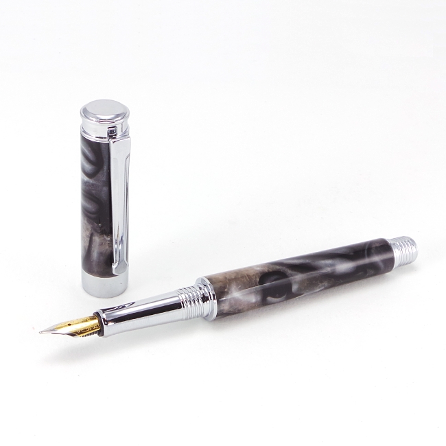 Beaufort Ink Leveche fountain pen kit with chrome fittings, standard nib package - Image 2