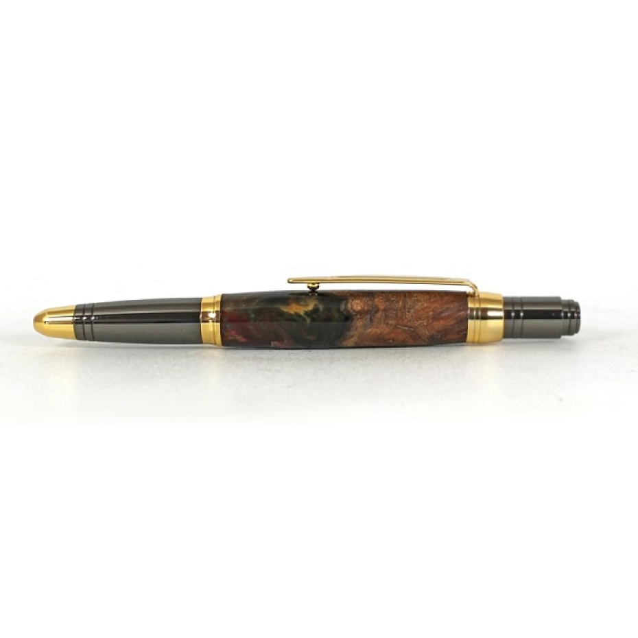 Beaufort Ink Zephyr ballpoint pen kit with gold & gunmetal fittings