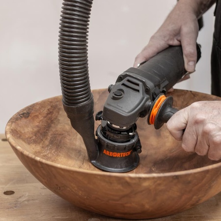 example of using the Arbortech Spheroplane Bowl & Ball Forming Attachment to make a bowl.
