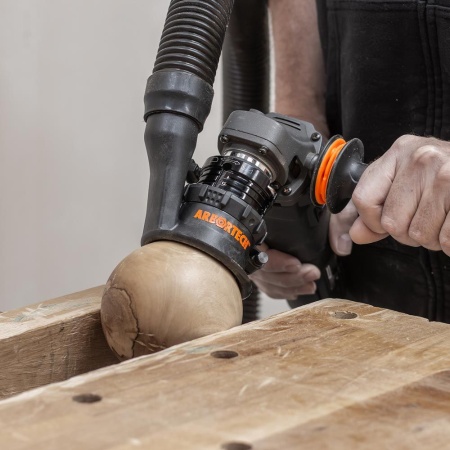 example of using the Arbortech Spheroplane Bowl & Ball Forming Attachment to make a sphere.