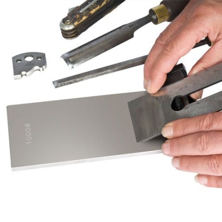Classic Pro stone fine/coarse 8" x 3" inch double-sided in use