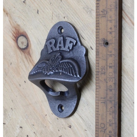 Bottle Opener Wall Mounted RAF Emblem Cast Antique Iron