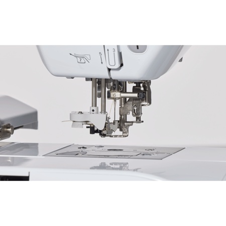 close up of the automatic needle threader for the Brother F540E
