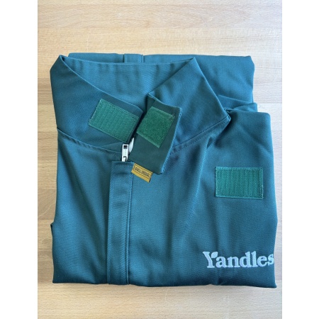 Yandles branded woodturning smock bottle green