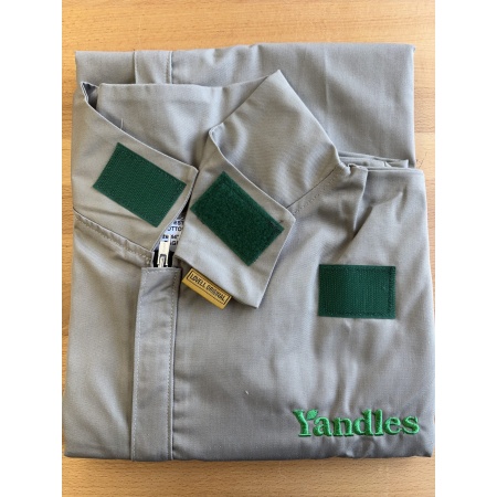 sage woodturning smock Yandles branded