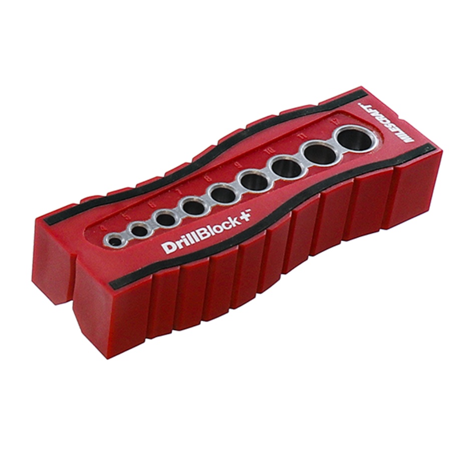 Milescraft DrillBlock+ Drill Straight, 90 Degree Holes (4mm, 5mm, 6mm, 7mm, 8mm, 9mm, 10mm, 11mm, 12mm)