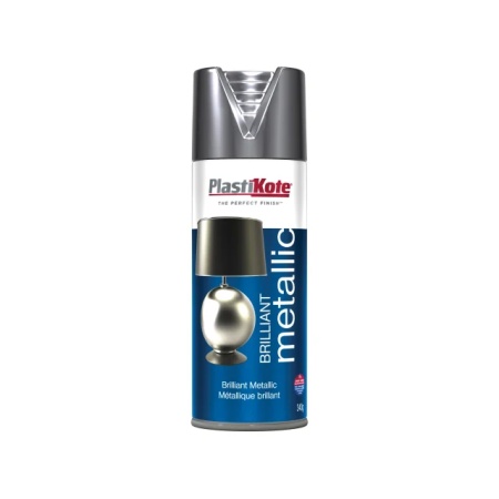 PlastiKote Aerosol Spray Paint Tin 161  BRILLIANT METALLIC 400ML SILVER