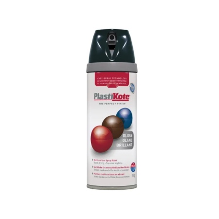 PlastiKote Aerosol Spray Paint Tin TWIST &Spray GLOSS 400ML BLACK