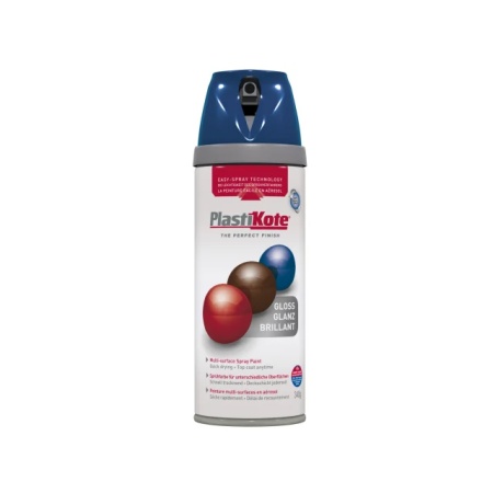 PlastiKote Aerosol Spray Paint Tin TWIST &Spray GLOSS 400ML ROYAL BLUE