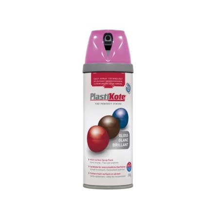 PlastiKote Aerosol Spray Paint Tin TWIST &Spray GLOSS 400ML PINK BURST