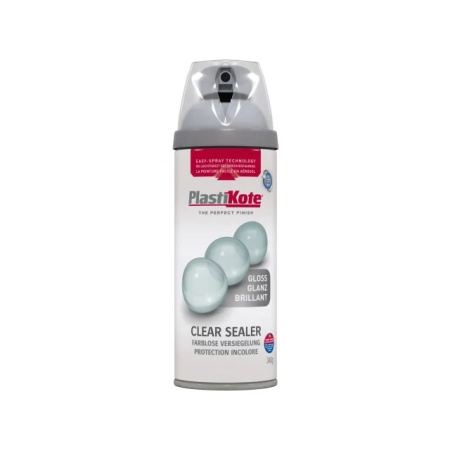 PlastiKote Aerosol Spray Paint Tin TWIST &Spray CLEAR GLOSS 400ML