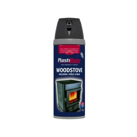 PlastiKote Aerosol Spray Paint Tin TWIST &Spray WOODSTOVE 400ML BLACK