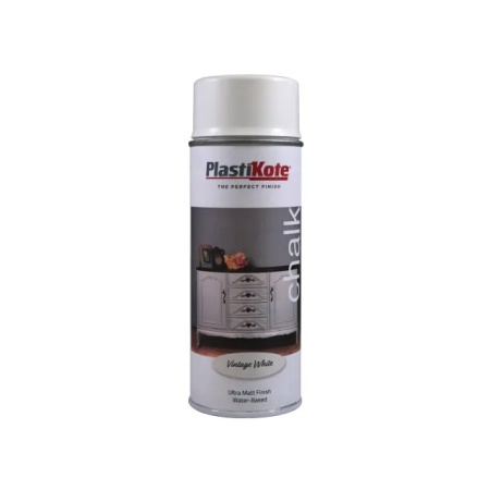 PlastiKote Aerosol Spray Paint Tin CHALK FINISH Spray VINTAGE WHITE 400ML