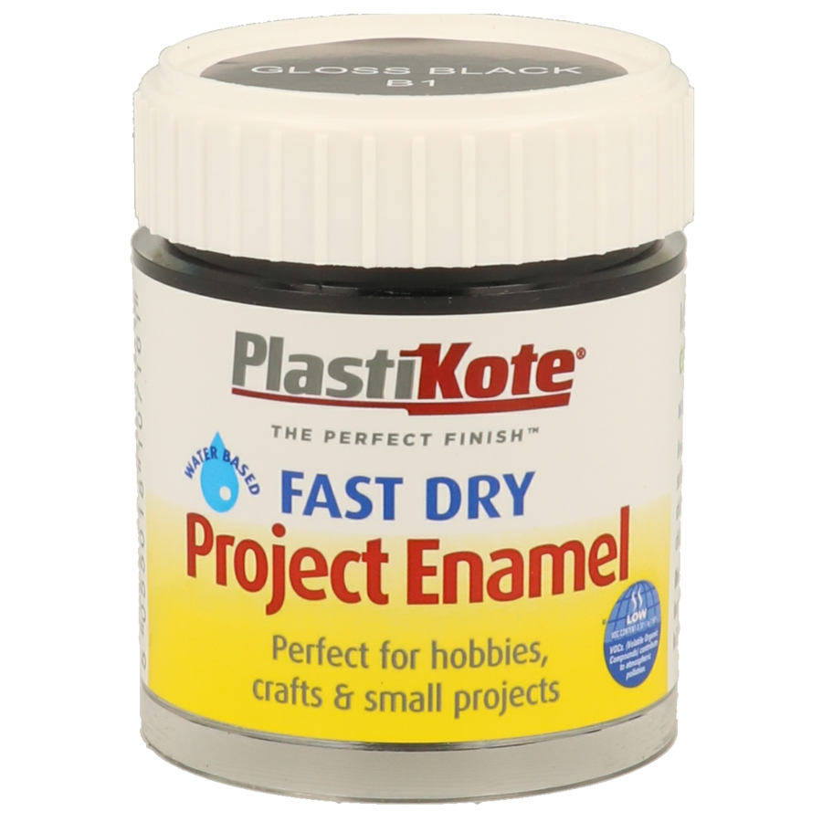 PlastiKote Fast Dry Enamel Paint B1 BOTTLE 59ML BLACK GLOSS