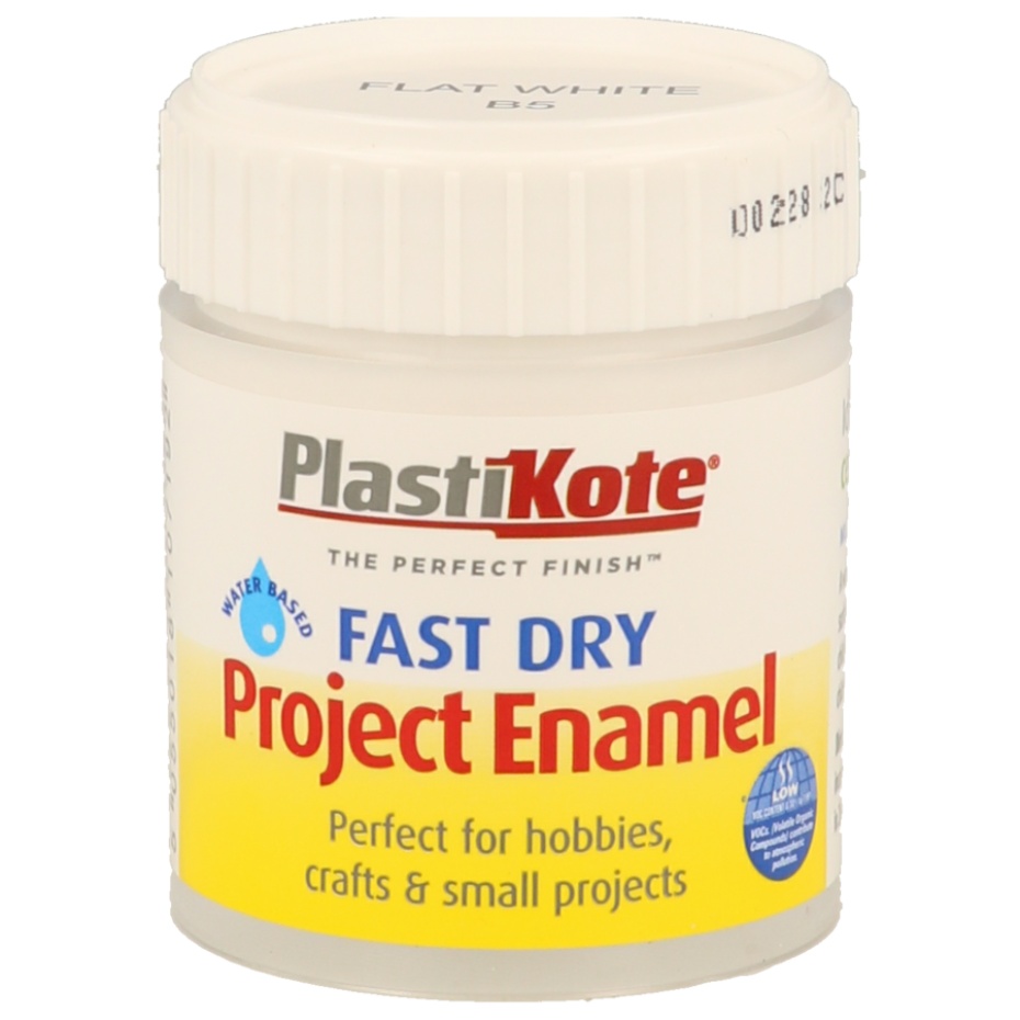 PlastiKote Fast Dry Enamel Paint B5 BOTTLE 59ML WHITE MATT
