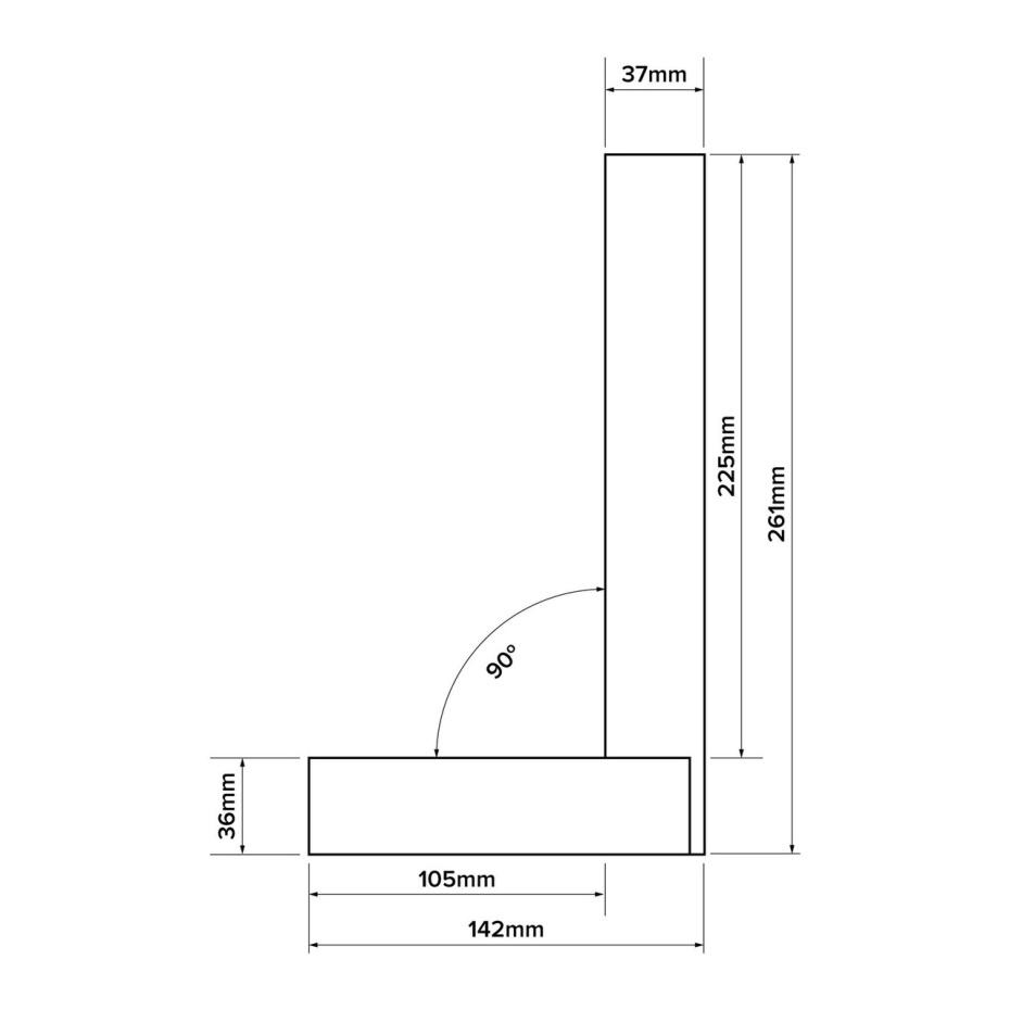 Verum Precision Engineer's Square - 225mm (9") - Image 2