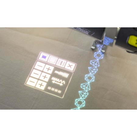 StitchVision projector technology showing a pattern projected onto fabric