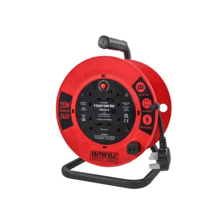 Faithfull 20m 13A Cable Reel